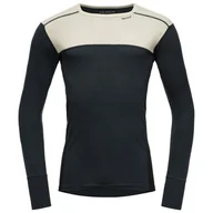 Koszulki sportowe męskie - Męska koszulka Devold Lauparen Merino 190 Shirt Man Rozmiar: XXL / Kolor: czarny/biały - miniaturka - grafika 1
