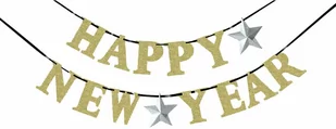 Baner Happy New Year - 180 cm - 1 szt. - Sylwester - miniaturka - grafika 1