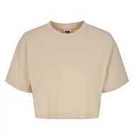 Koszulki i topy damskie - Urban Classics Damski top oversize Cropped Top Ladies Short Tee, beżowy, XL - miniaturka - grafika 1