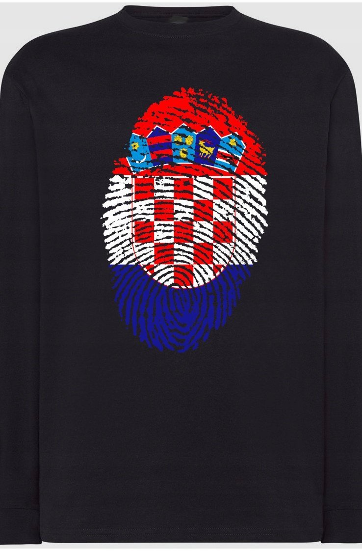 Chorwacja Flaga Odcisk Bluza Longsleeve Rozm.4XL