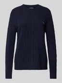 Swetry damskie - Sweter z dzianiny z wzorem warkocza - miniaturka - grafika 1