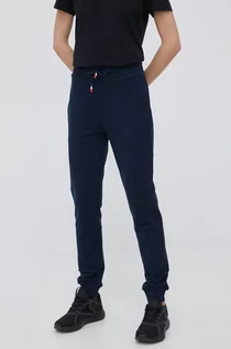Spodnie damskie - Rossignol spodnie dresowe bawełniane damskie kolor granatowy gładkie - grafika 1