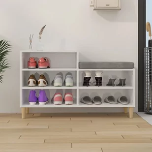Szafka na buty, wysoki połysk, biała, 102x36x60 cm - Szafki na buty - miniaturka - grafika 4