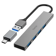 Huby USB - Hama Hub Premium USB 3.2 4 x USB-A, Ultra Slim - miniaturka - grafika 1