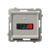 Gniazdka elektryczne - Ospel Gniazdo głośnikowe pojedyncze SONATA - kaszmir - miniaturka - grafika 1