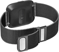 Akcesoria do smartwatchy - BRANSOLETA DO ZEGARKA Fitbit Versa/Versa 2/LITE CZARNA STAL SIATKA - miniaturka - grafika 1