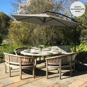Parasole ogrodowe - Pływający parasol - beżowy - 247x300x300 cm - obracanie i przechylenie - w tym. Ochrona ochronna - ochrona UV - miniaturka - grafika 1