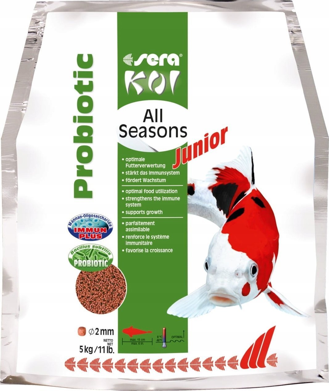 Sera Koi Junior All Seasons Probiotic 5 kg - pokarm specjalny