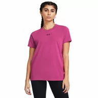 Koszulki sportowe damskie - Damski t-shirt z nadrukiem Under Armour UA Rival Core SS - różowy - UNDER ARMOUR - miniaturka - grafika 1