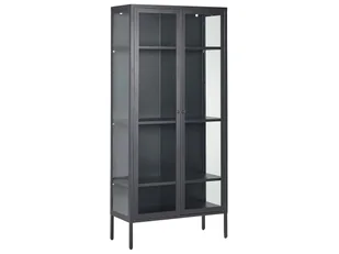 Witryna dwudrzwiowa metalowa czarna HARTY - Witryny - miniaturka - grafika 1