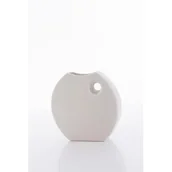 Wazony i flakony - Wazon dekoracyjny RISO/228 23 x 6 x 22 cm kremowy - miniaturka - grafika 1