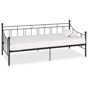 Vida Rama leżanki czarna metalowa 90 x 200 cm V-284669 - Łóżka - miniaturka - grafika 1