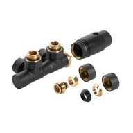 Akcesoria grzewcze - Zestaw do dolnego podłaczenia zespolony typu DUOPLEX CZ-91-015 czarny - miniaturka - grafika 1