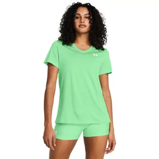 Damska koszulka treningowa Under Armour Tech SSV- Twist - zielona - UNDER ARMOUR - Koszulki sportowe damskie - miniaturka - grafika 1