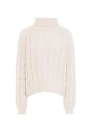 Swetry damskie - myMo Damski sweter z golfem WOLLBIAŁY M/L, biały (wollweiss), M - miniaturka - grafika 1