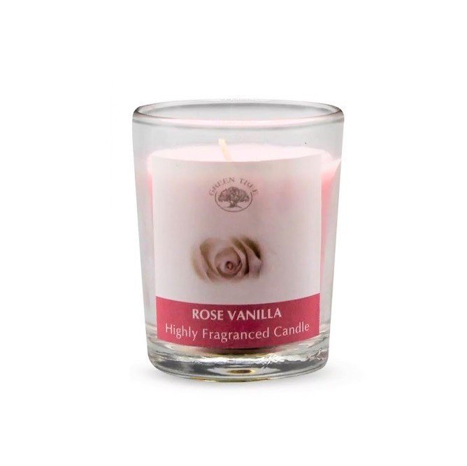Świeca zapachowa wotywna Roża i Wanilia Madagaskaru 55g w szkle Green Tree