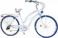 Rowery - Dallas Bike Cruiser 7spd Alu 28 cali Damski Biało-niebieski - miniaturka - grafika 1