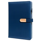 Kalendarze - Zestaw prezentowy: elegancki, granatowy notes A5 w linie i długopis z czarnym wkładem - Peterson - miniaturka - grafika 1