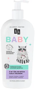 AA BABY 3 w1 Żel do mycia ciała i włosów 400 ml - Kosmetyki kąpielowe dla dzieci - miniaturka - grafika 1
