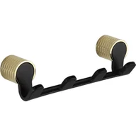 Wieszaki łazienkowe - Mexen Base poczwórny haczyk na ręcznik, czarny/złoty - miniaturka - grafika 1