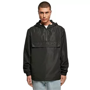 Urban Classics Kurtka męska z materiału pochodzącego z recyklingu z kapturem, z recyklingu Basic Pull Over Jacket, Windbreaker dostępna w 2 kolorach, rozmiary XS - 5XL, czarny, XS - Kurtki męskie - miniaturka - grafika 1