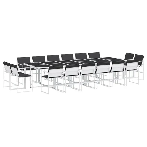 Zestaw mebli ogrodowych biały 330 x 107 x 72 cm, krzesła 50,5 x 51 x 81,5