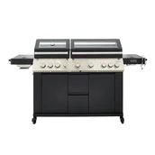 Grille gazowe - Grill gazowy Upsilon NATERIAL premium 6+2 palniki ze stali nierdzewnej w kolorze czarnym - miniaturka - grafika 1