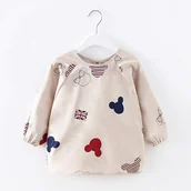 Śliniaki i fartuszki - Elegancki Śliniaczek Do Jedzenia Z Rękawami Myszki Premium - miniaturka - grafika 1