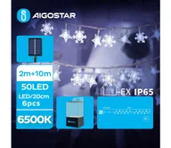 Lampy ogrodowe - Aigostar - LED Solarny łańcuch bożonarodzeniowy 50xLED/8 funkcji 12m IP65 zimna biel - miniaturka - grafika 1