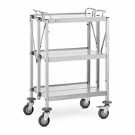 Wózki na żywność - Wózek kelnerski - 3 półki - 50 x 83 (2 szt.) / 40 x 58 cm - 90 kg - składany ROYAL CATERING 10012723 RCSW-100 - miniaturka - grafika 1