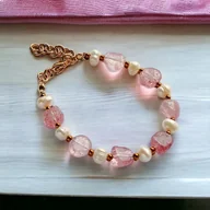 Bransoletki - Kwarc truskawkowy & PERŁY. bransoletka - miniaturka - grafika 1