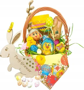 Grawerkowo Kosz wielkanocny prezent WIELKANOC Święta GRAWER - Zestawy upominkowe - miniaturka - grafika 1