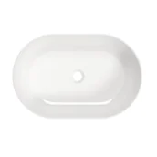 Umywalki - Deante Round Umywalka nablatowa 58x38 cm biała CGR_6U6S - miniaturka - grafika 1