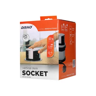 Orno Gniazdo meblowe poczwórne wysuwane z blatu 1,5m, 4x230V Schuko OR-AE-1341(GS) - Gniazdka elektryczne - miniaturka - grafika 1