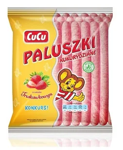 CuCu Paluszki kukurydziane truskawkowe bezglutenowe 50 g - Chipsy - miniaturka - grafika 1