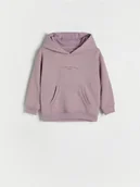 Bluzy i sweterki niemowlęce - Reserved - Bawełniana bluza z kapturem - fioletowy - miniaturka - grafika 1