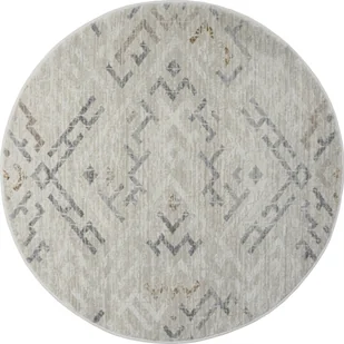 Dywan MY-RUG, Elisa, 120x120, dywan z krótkim włosiem, kremowo-biały, miękki, przytulny, z pięknym wzorem, tkany na płasko, okrągły - Dywany - miniaturka - grafika 1
