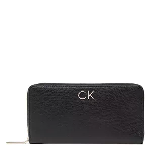 Portfele - Calvin Klein Duży Portfel Damski Re-Lock Slim Z/A Wallet Lg Pbl K60K609482 Ck Black BAX - grafika 1