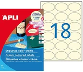 Etykiety do drukarek - Apli 11799 360 samoprzylepne etykiety, kremowe, owalne, 63,5 x 42,3 mm, druk: laser, kopiarka, drukarka atramentowa - miniaturka - grafika 1