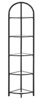 Regały - Czarny wąski szklany regał narożny D1-K48 - miniaturka - grafika 1