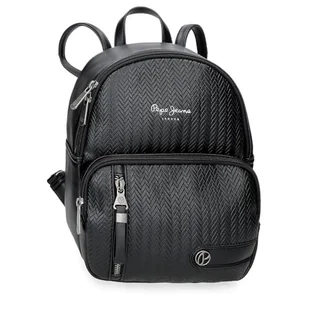 Pepe Jeans Sprig Plecak Na Co Dzień Czarny 20x25,5x10 cm Sztuczna skóra 5,1L by Joumma Bags, Czarny (Black), Talla única, plecak na co dzień - Plecaki - miniaturka - grafika 1