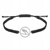 Bransolety męskie - BRANSOLETA MĘSKA SKOKI NARCIARSKIE SKOCZEK MAKRAMA SREBRO 925 GRAWER - miniaturka - grafika 1