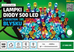 1001mebli Sznur świetlny 50 m 500 LED z Błyskiem wył. czasowy zewnętrzne oświetlenie świąteczne NR 0445 OLT-500/5M 0445 - Oświetlenie świąteczne 1001mebli Sznur świetlny 50 m 500 LED z Błyskiem wył. czasowy zewnętrzne oświetlenie świąteczne NR 0445 OLT-500/5M 0445 - Oświetlenie świąteczne - miniaturka - grafika 1