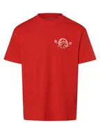 Koszulki męskie - Tom Tailor Denim Koszulka męska Mężczyźni Bawełna czerwony jednolity, M - miniaturka - grafika 1