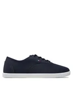 Trampki damskie - Tommy Hilfiger Tenisówki Canvas Lace Up Sneaker FW0FW07805 Granatowy - miniaturka - grafika 1