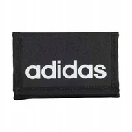 Portfele - Portfel adidas Cienki Męski Damski Sportowy Kompaktowy Rzep Czarny Linear - miniaturka - grafika 1