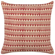 Poduszki dekoracyjne - Lumarko Bawełniana poduszka dekoracyjna geometryczny wzór 45 x 45 cm czerwono-beżowa DEGLUPTA - miniaturka - grafika 1