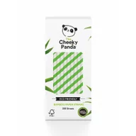 Słomki do napojów - CHEEKY PANDA (chusteczki, papier toaletowy) Słomki Bambusowe Jednorazowe Zielone Paski 250 Szt - miniaturka - grafika 1