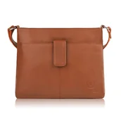 Torebki damskie - Torebka damska skórzana listonoszka koniakowa na ramię Paolo Peruzzi - miniaturka - grafika 1