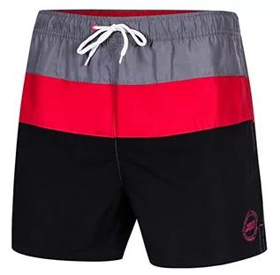 Kąpielówki męskie - Aqua Speed Aquaspeed męskie szorty kąpielowe, stylowe i wygodne, z kieszenią z tyłu, idealne na basen lub plażę, kolor travis, szare/czerwone/czarne, L 1 - grafika 1